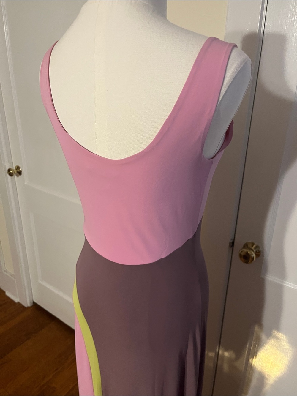 Plein Sud Pink Mod Colorblock Maxi Dress – Sculptural 90s Graphic - Picture 10 of 14
